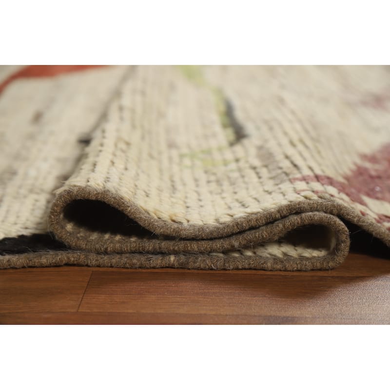 Moroccan Oriental Rug Hand-Knotted Geometric Wool Carpet - 4'2" x 5'11"