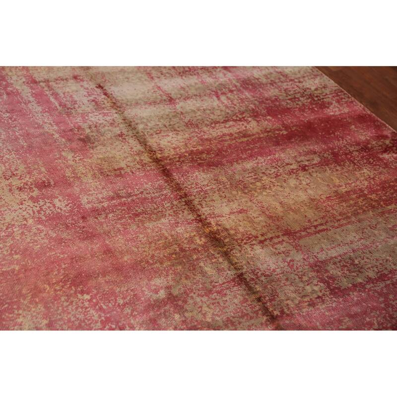 Contemporary Abstract Indian Area Rug Hand-Knotted Wool Carpet - 5'6"x 7'6"