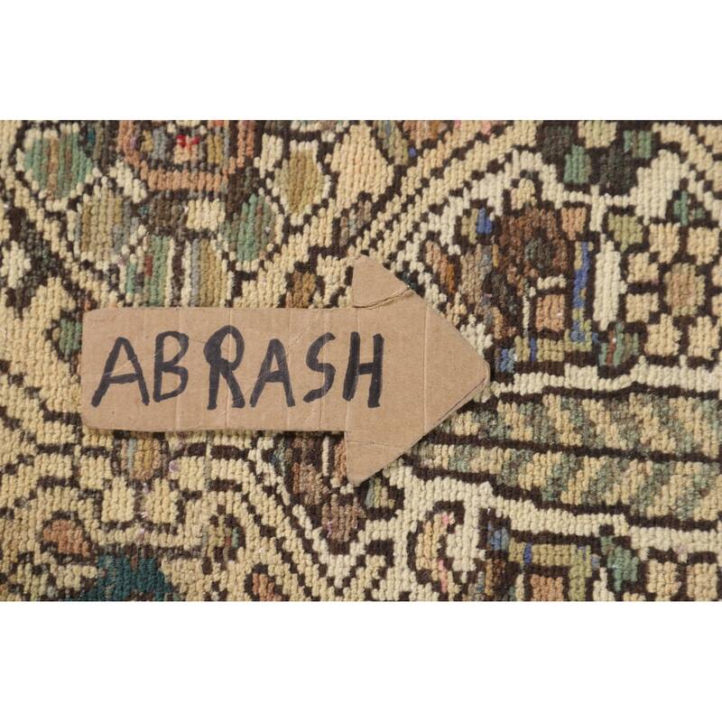 Garden Design Beige Bakhtiari Persian Vintage Rug Handmade Wool Carpet - 3'10"x 5'1"