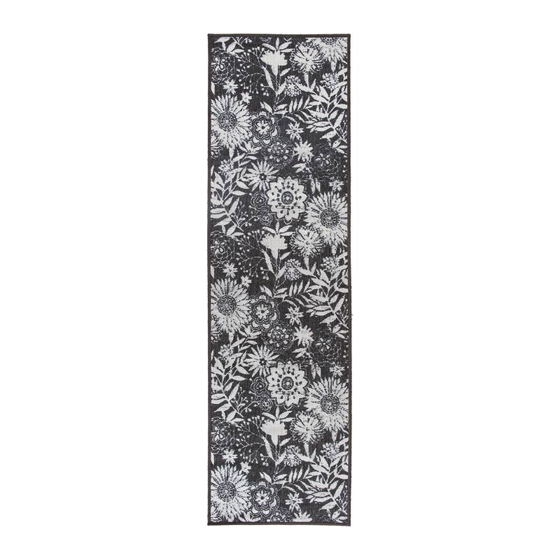 Modern Floral Flowers Indoor/Outdoor Area Rug