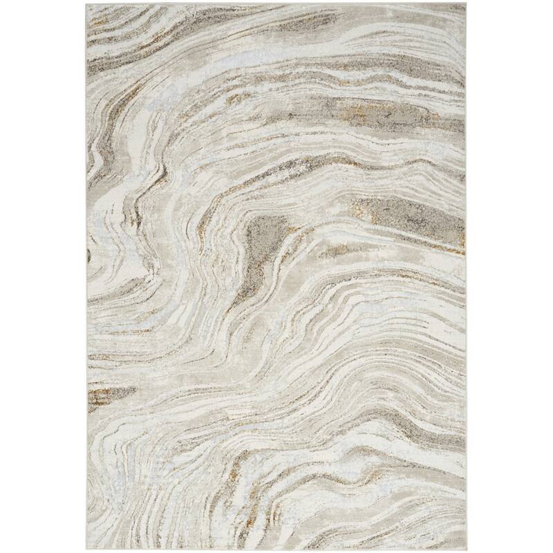 Power Loomed Abstract Modern Non Skid Stain Resistant Area Rug