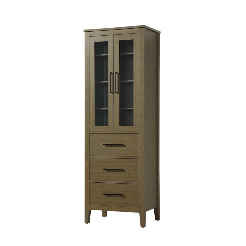 Laura 16-28 Inch Bath Storage Glass Cabinet