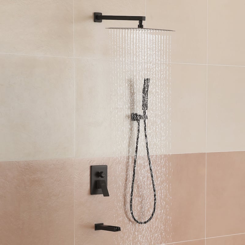 3-Function 10/12-In Wall Mounted Shower System with Handheld Shower