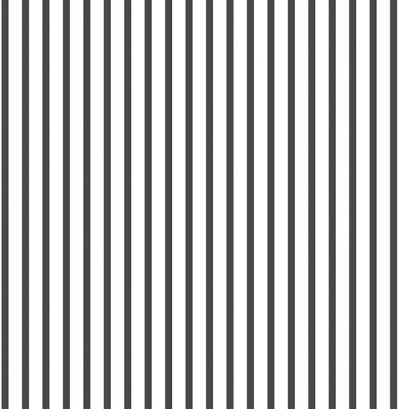 Galerie Wallcoverings Smart Stripes 2 Breton Stripe Vinyl on Non-Woven Matte Wallpaper Roll - 33 feet x 21 inches - Black/White