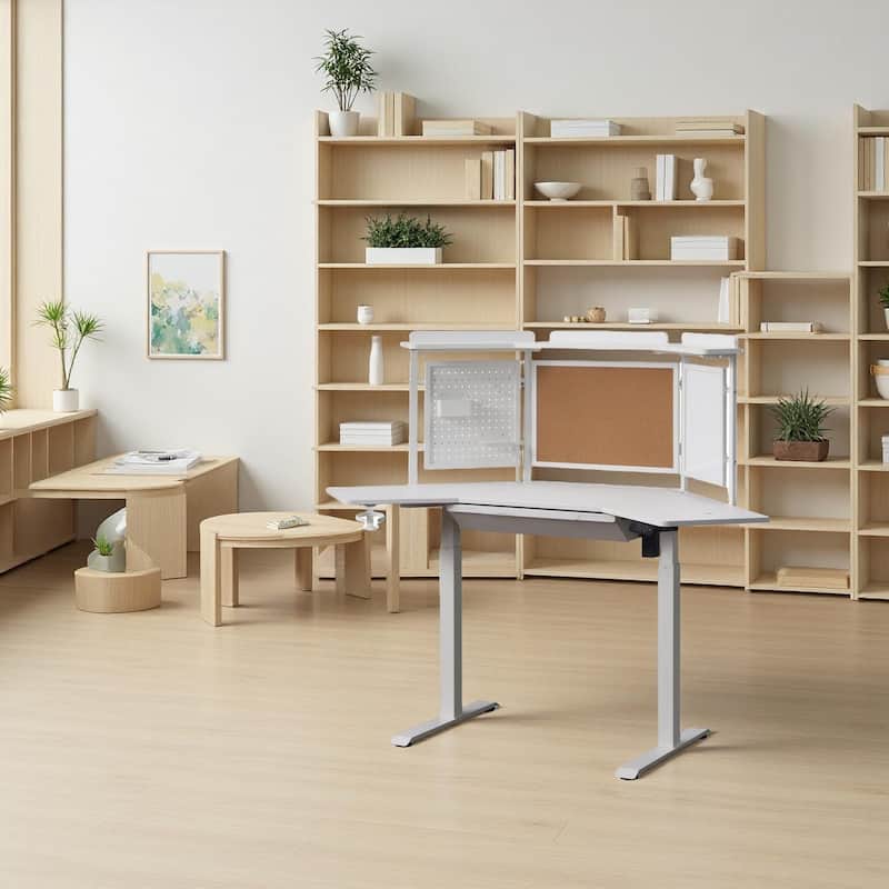 KOWO K314 Corner Electric Standing Desk L Shaped Height Adjustable Workstation for Home Office, Sit Stand Computer Desk