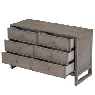 Rustic Wooden Dresser with 6 Drawers - Bed Bath & Beyond - 40297680