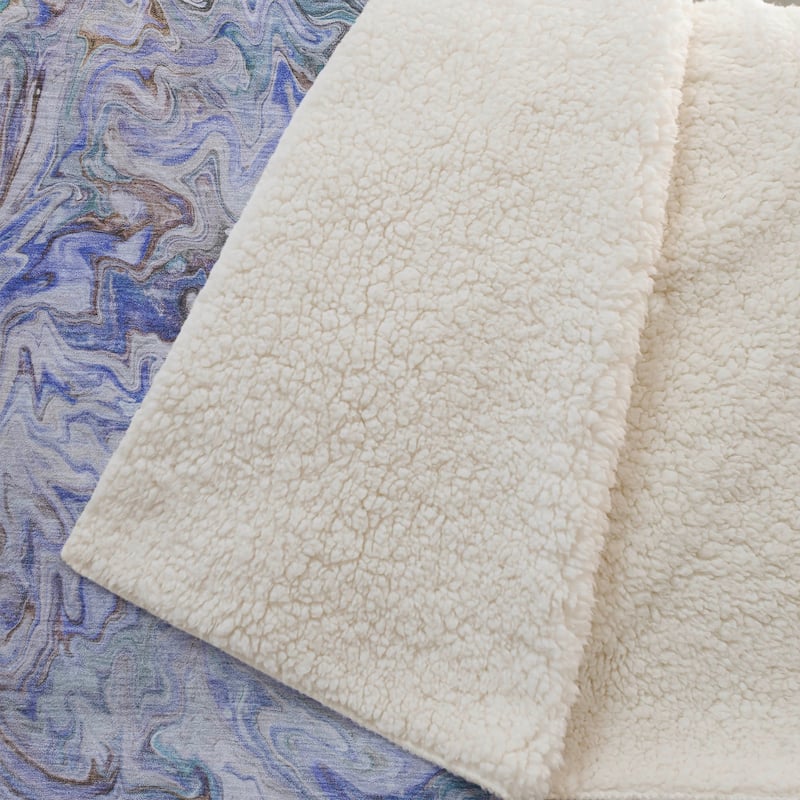 Premium Machine Washable Abstract Watercolor Sherpa Throw Blanket