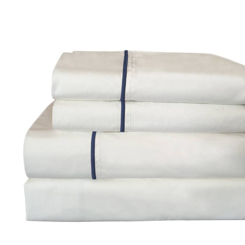 Percale Single Marrow Embroidery Bed Sheet Set & Pillowcase Pair