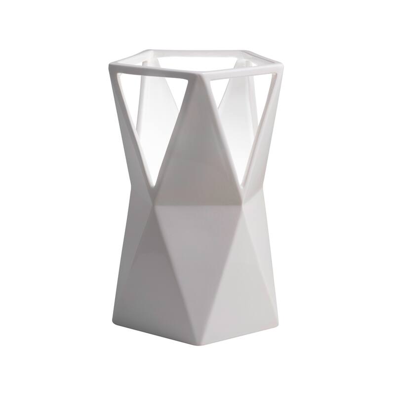 Justice Design Group Totem Ceramic Portable Table Lamp - Incandescent - Gloss White