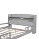 preview thumbnail 4 of 10, Full Size Platform Bed with Built-in LED Light, Storage Headboard & Guardrail, Antique Grey