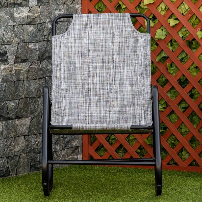 Outdoor Garden Fabric Rocking Chair with Steel Frame