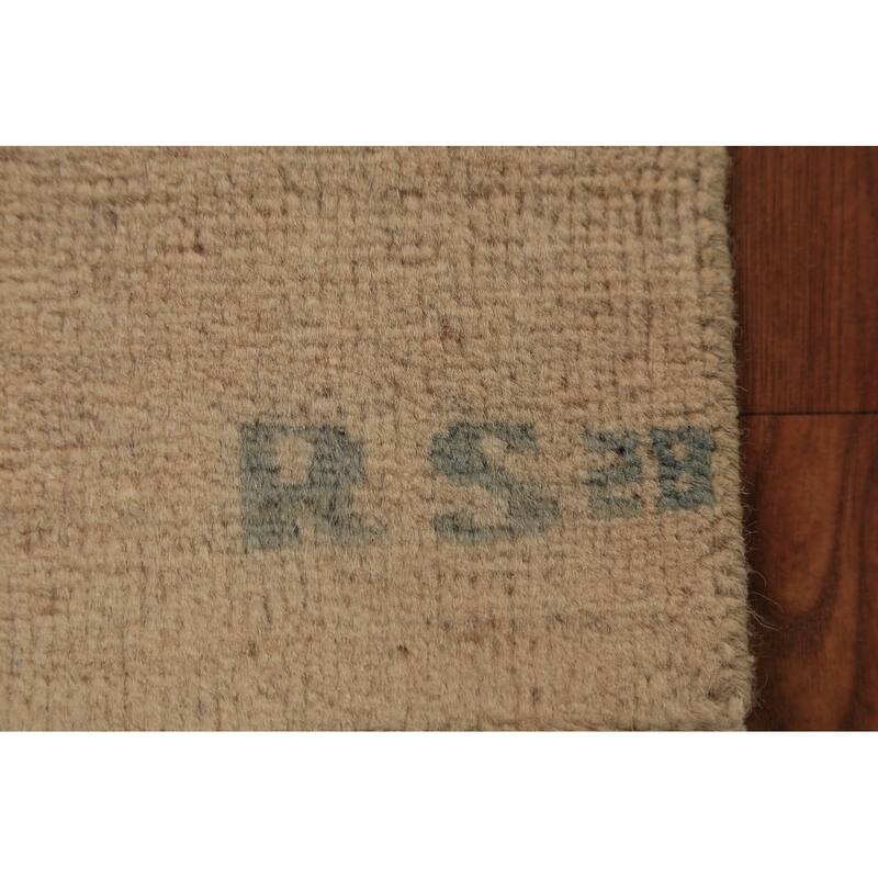 Solid Gabbeh Oriental Foyer Rug Hand-Knotted Wool Carpet - 2'0"x 2'11"