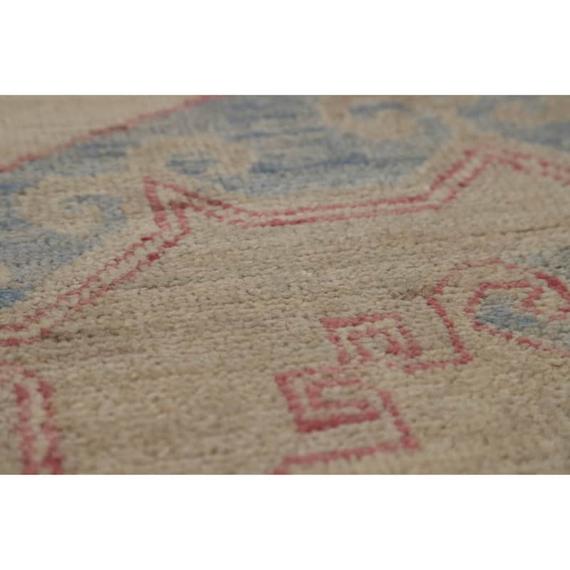 Hand Knotted Oriental 100% Wool Carpet Transitional All-Over Beige & Ivories Oushak Area Rug - 9' 9'' X 8' 1''