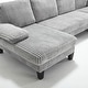 preview thumbnail 7 of 8, Homy Casa U-Shaped Velvet Sectional Sofa with Double Chaise, Pocket Spring Cushions and Armrest Pockets for Living Room