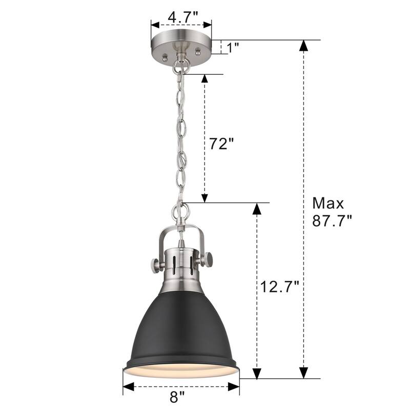 1-Light Farmhouse Ceiling Pendant Light,Vintage Hanging Light with Dome Shade, Oil Rubbed Bronze Finish