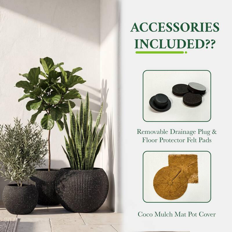 DTY Signature Mount Sherman 1-Piece Fiberstone Planter for Indoor/Outdoor