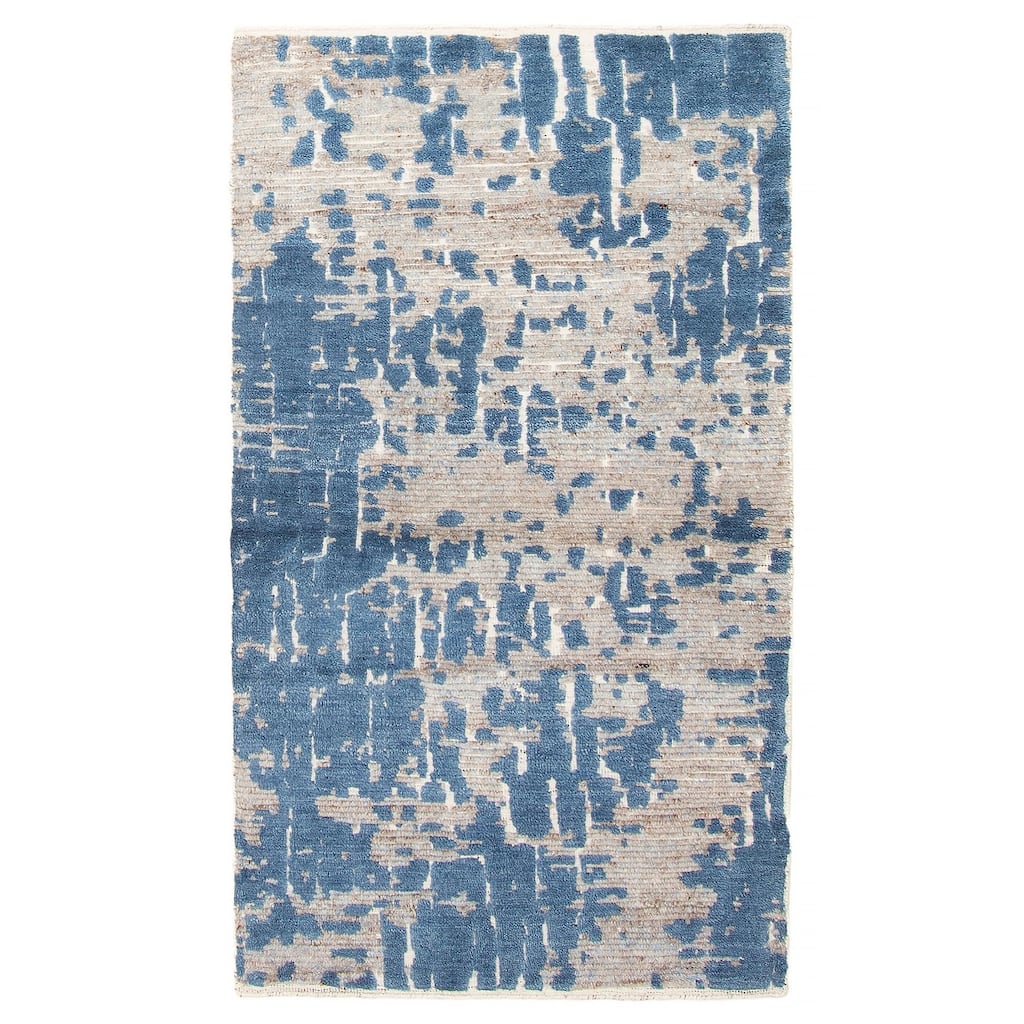 ECARPETGALLERY Hand-knotted Tangier Blue Wool Rug - 2'10 x 5'0