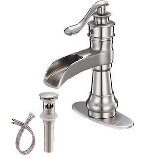 Vibrantbath Waterfall Bathroom Sink Faucets  Deck Mount Lavatory
