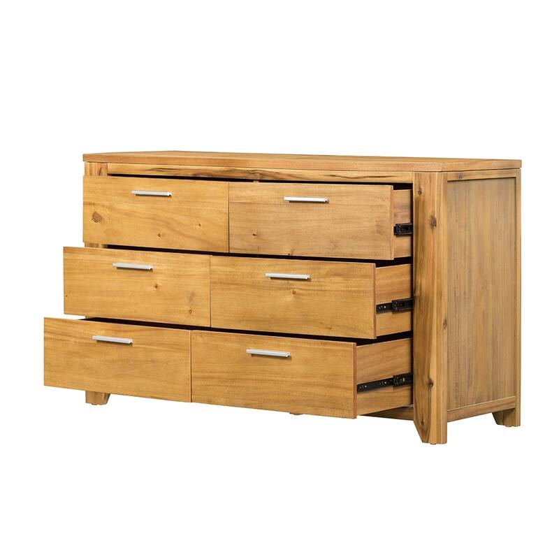 Spacious 6-Drawer Dresser, Ideal Bedroom Storage Closet Cabinet Organizer