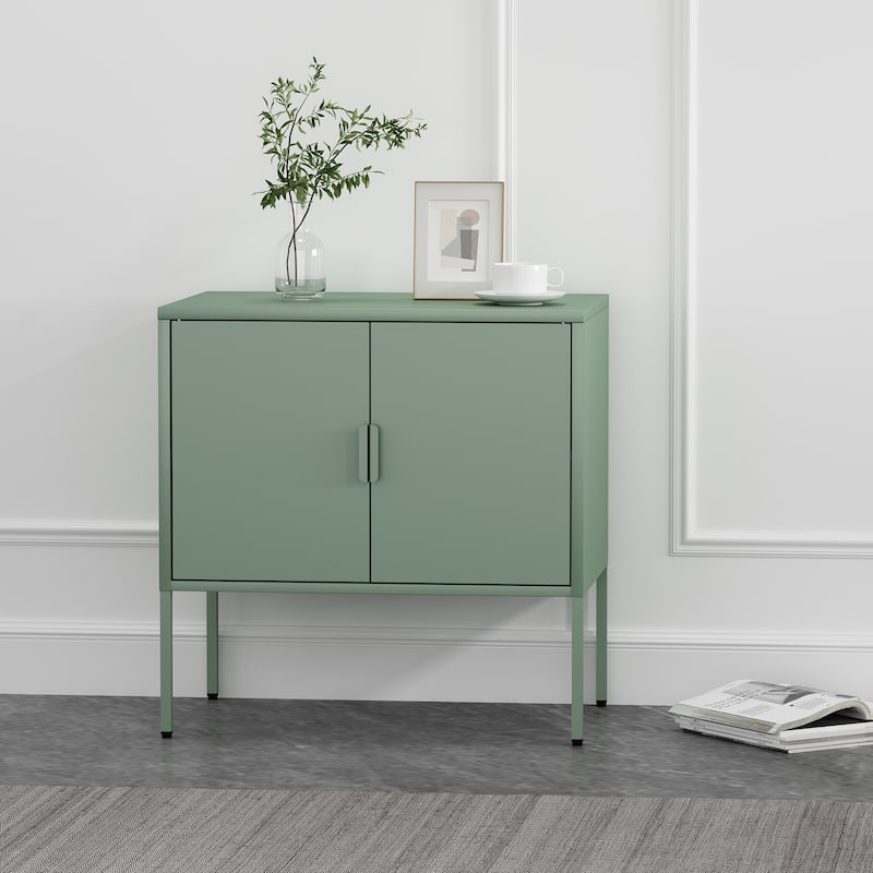 Manhattan Comfort Ava 24" Metal Accent Cabinet - Green