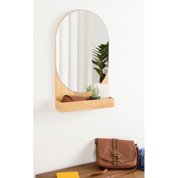 Kate and Laurel Astora Capsule Mirror with Shelf - Natural - 16x26. Opens flyout.