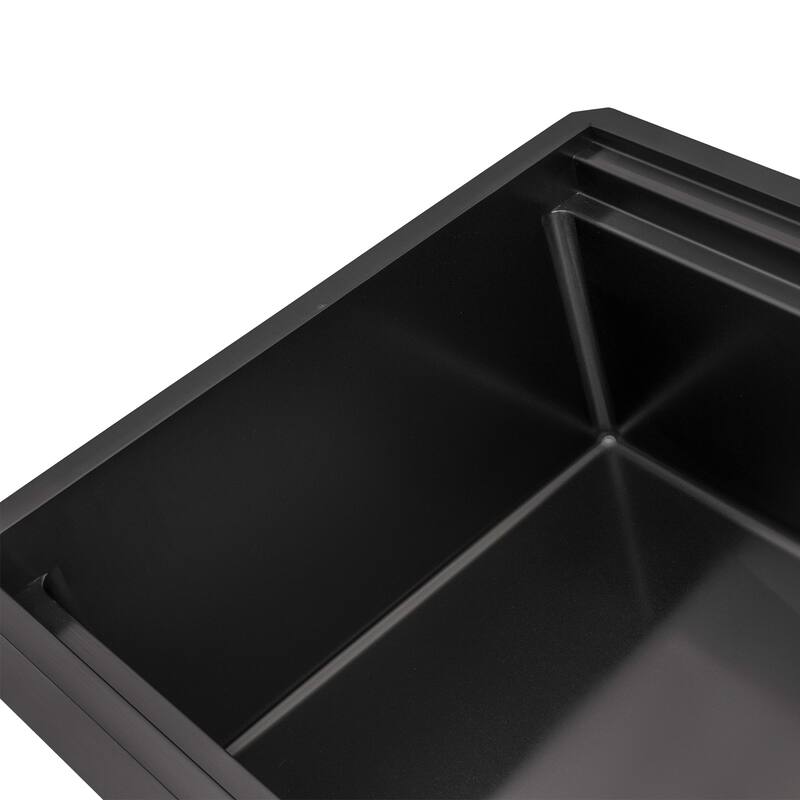 Ruvati 45-inch Gunmetal Black Stainless Steel Workstation Two-Tiered Ledge Kitchen Sink - RVH6333BL
