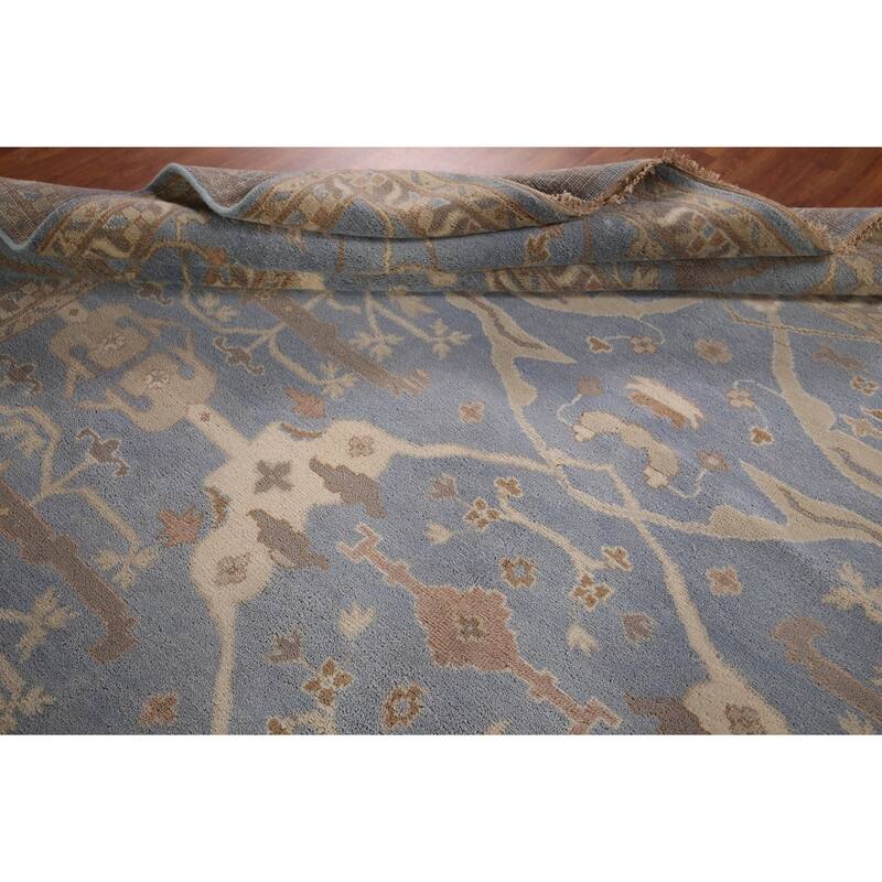 Floral Oushak Large Square Rug Handmade Wool Carpet - 11'11"x 12'2"
