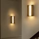 preview thumbnail 3 of 10, 11.8" Modern Walnut Wooden Pine Panels Integrated 3000K LED Wall Sconce for Hallway, Bedroom & Living Room