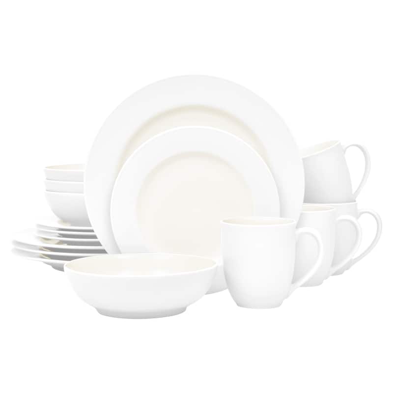Noritake Colorwave 16-Piece Rim Dinnerware Set, Service For 4 - White