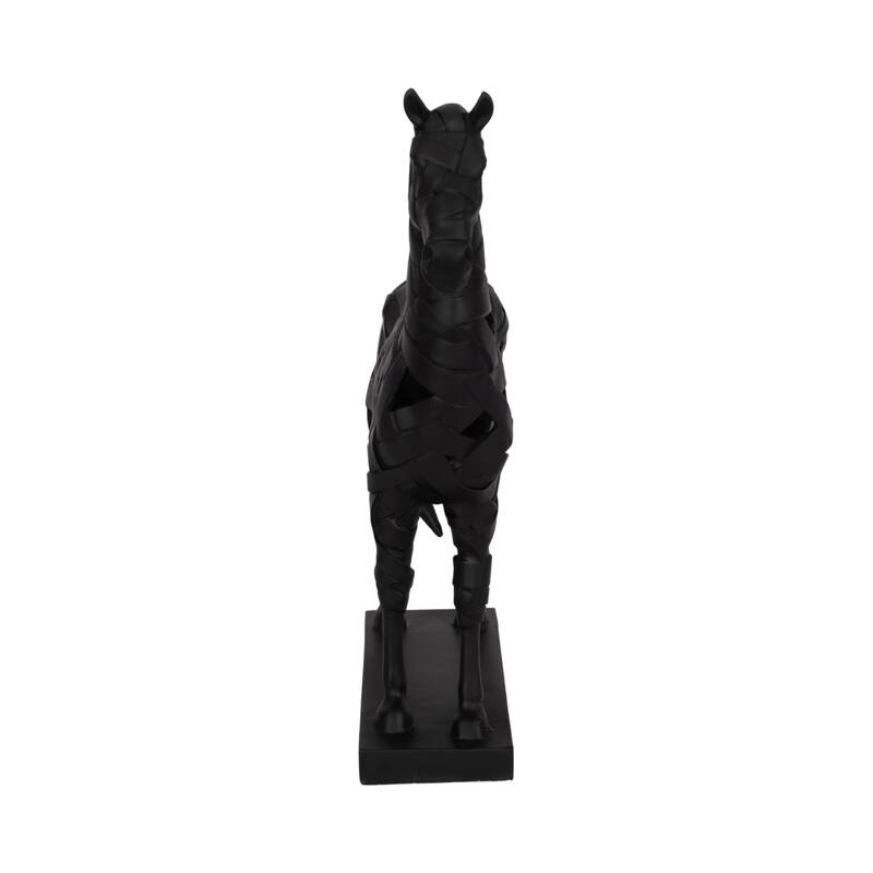 Decorative Objects for Home Decor - Modern Horse Sculpture with Matte Finish - 17", Black - 15" x 4" x 17"