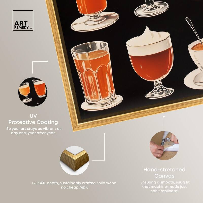 Glam Coffee Drink Collection Canvas by Art Remedy