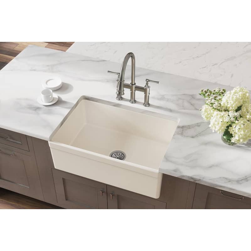 Elkay Fireclay 30" x 19-15/16" x 9-1/8", Single Bowl Farmhouse Sink