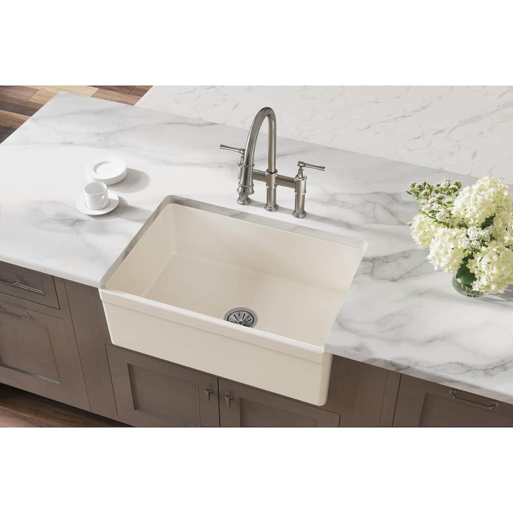 Elkay Fireclay 30" x 19-15/16" x 9-1/8", Single Bowl Farmhouse Sink
