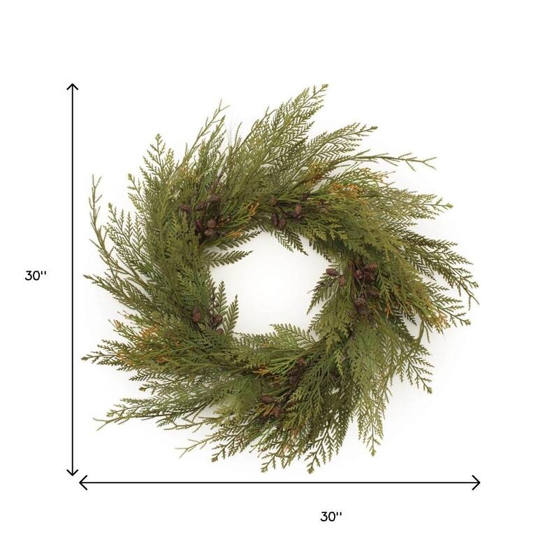 HomeRoots 30" Green And Brown Christmas Pine Artificial Wreath