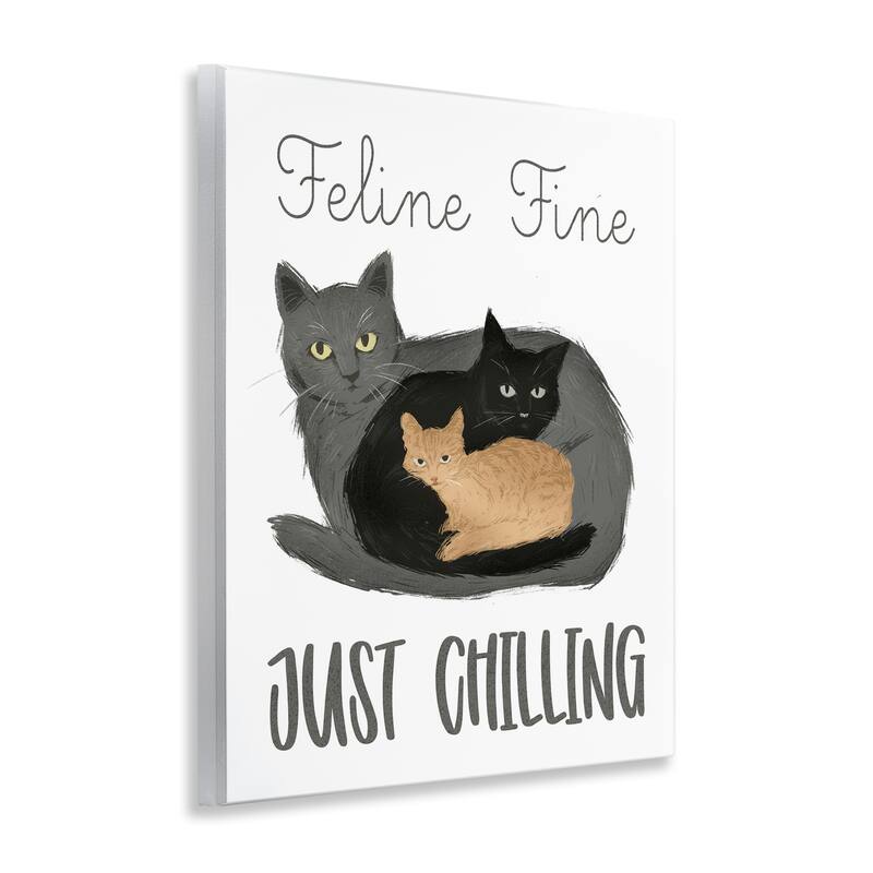 Stupell Feline Fine Just Chilling Wall Plaque Art Design By Ziwei Li