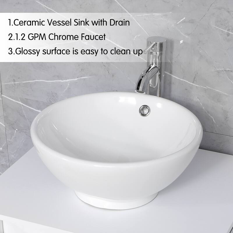 72" Bathroom Vanity Set with Vessel Sink Side Cabinet Combo