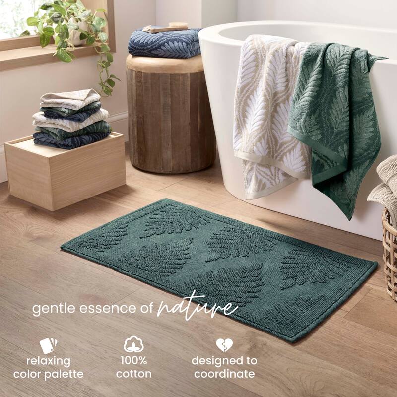 Martex Restore Fern Ogee 100% Reversible Bath Rug