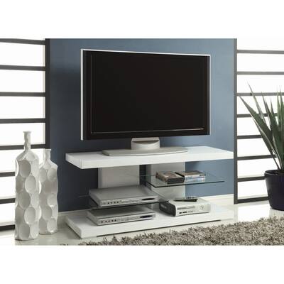 Strick & Bolton Wanders Glossy White Tempered Glass TV Console