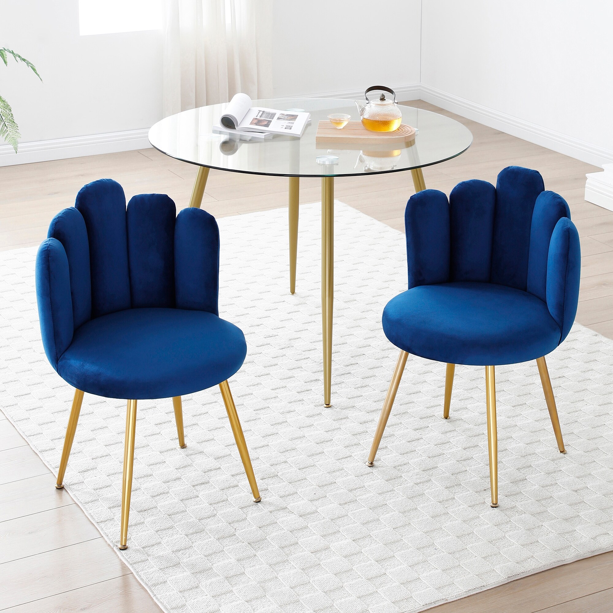 Fabric Chairs Blue Velvet Dining Chairs With Gold Legs Blue 20