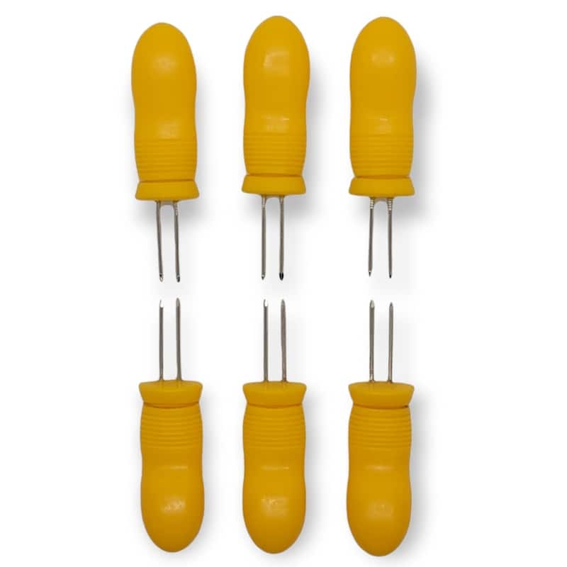 Handy Housewares 6 Piece Jumbo Corn Holders Corn Cob Skewers Handle Set