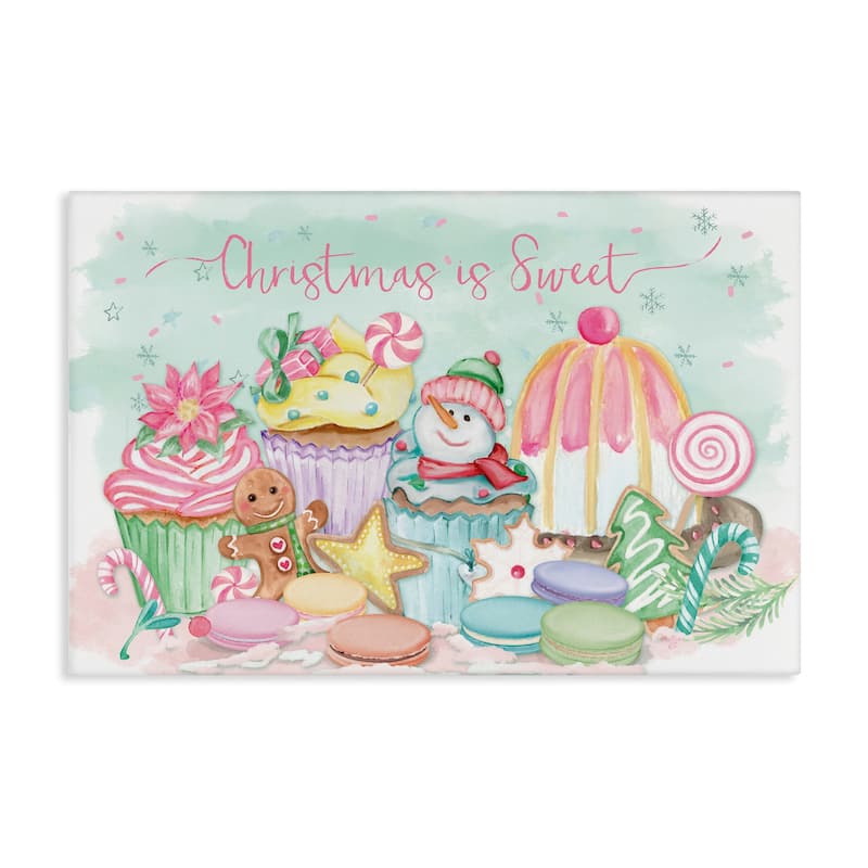 Stupell Christmas Is Sweet Festive Desserts Canvas Wall Art Design By Mollie B. - 24 x 16