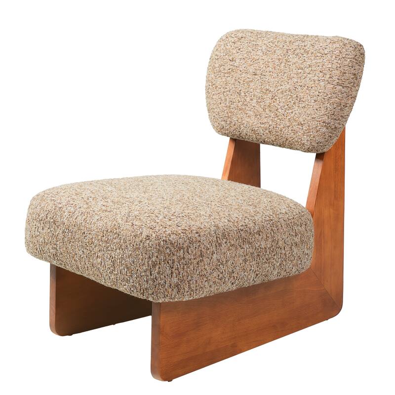 Christopher Knight Home - Vincent Polyester Upholstered Lounge Chair with Solid Wood Base (Set of 2)