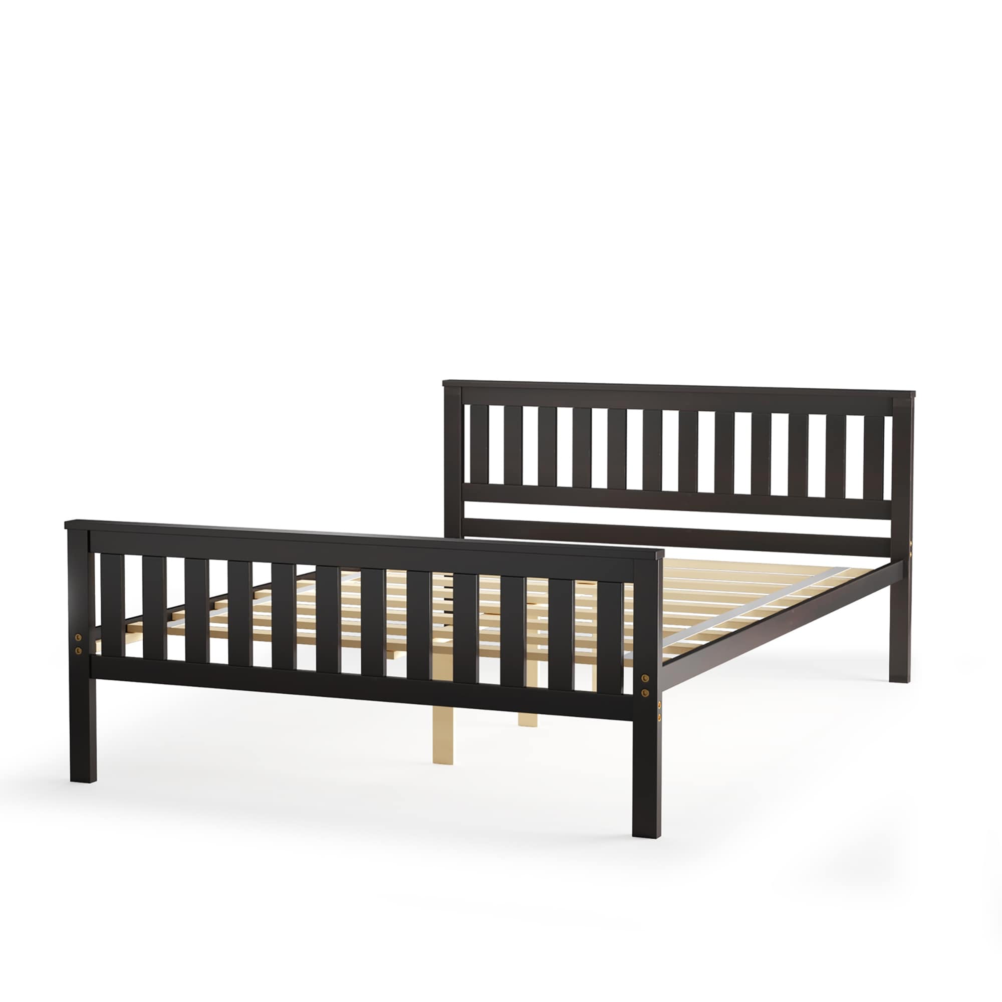 Costway Full Wood Platform Bed with Headboard and Footboard Mattress