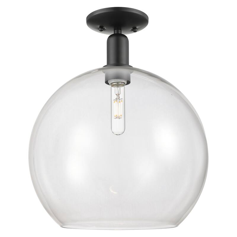 Innovations Lighting Endless Possibilities Arcadia - Athens - 1 Light 14" Semi-Flush Mount - Clear/Matte Black