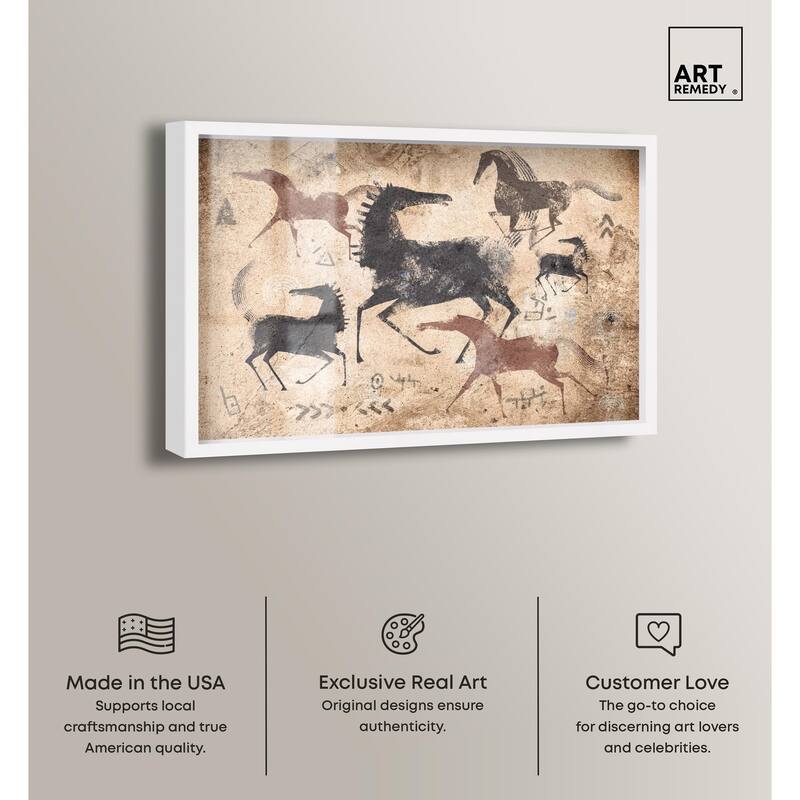 Cave Drawing Horses Shadowbox by Art Remedy