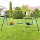 preview thumbnail 2 of 8, Gymax 3-in-1 Kids Swing Set 660 LBS Carbon Steel Swing Frame w/ Belt
