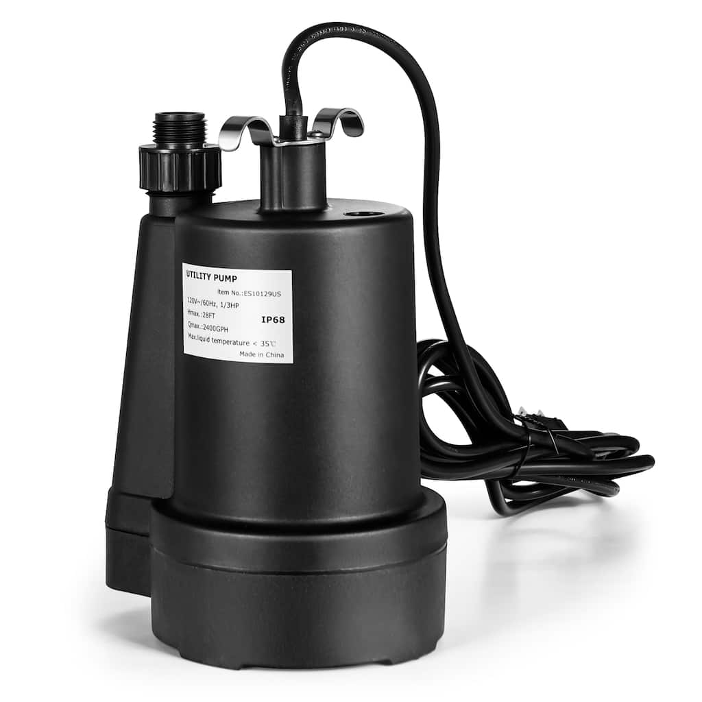 Costway Submersible Utility Pump 1/3HP 2400GPH Portable Electric Water