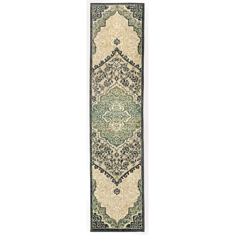 Style Haven Prentiss Overscale Medallion Ivory/ Navy Area Rug