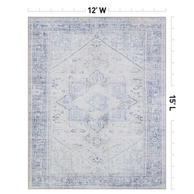World Rug Gallery Medallion Boho Washable Area Rug