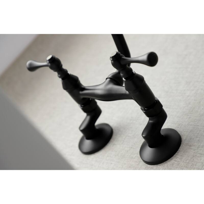 Kingston Brass Adjustable Center Wall Mount Kitchen Faucet